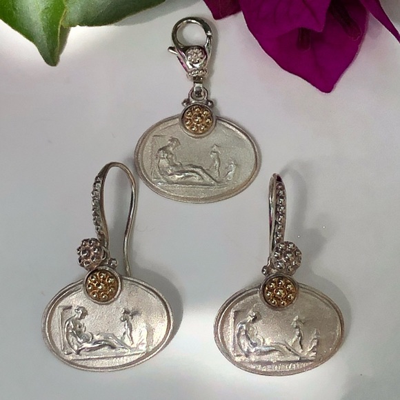 Sterling/ 14K Tagliamonte Earrings & Pendant - Picture 2 of 7